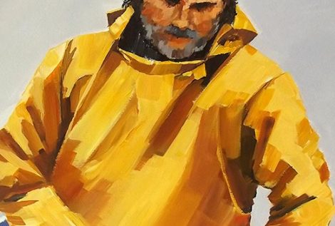 Le marin au cire jaune - acrylique sur toile - 72 x 60 cm - © Henri Belbéoc'h