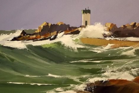 Le phare de Trevignon - acrylique sur toile - © Henri Belbéoc'h