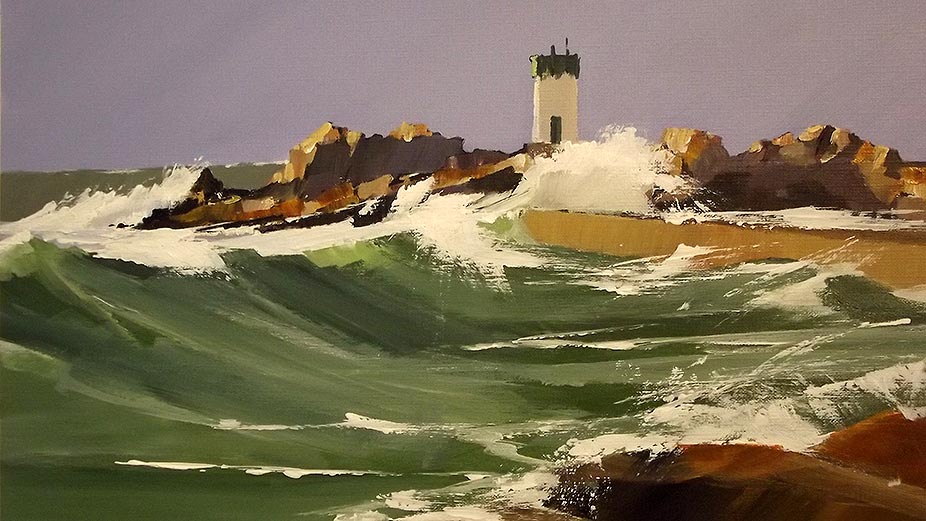 Le phare de Trevignon - acrylique sur toile - © Henri Belbéoc'h