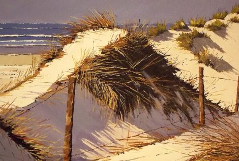 Les dunes de Tronoën - acrylique sur contrecollé - 54 x 54 cm - © Henri Belbéoc'h