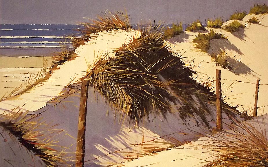 Les dunes de Tronoën - acrylique sur contrecollé - 54 x 54 cm - © Henri Belbéoc'h