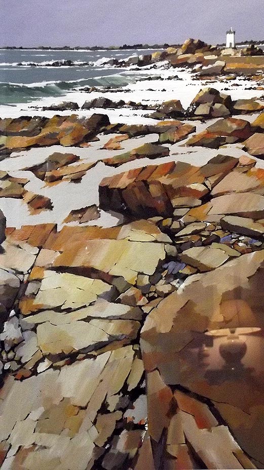 Les rochers de Trévignon - acrylique sur contrecollé - 93 x 74 cm - © Henri Belbéoc'h