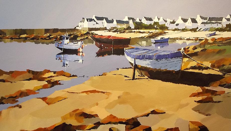 Lesconil - acrylique sur contrecollé - 62 x 56 cm - © Henri Belbéoc'h