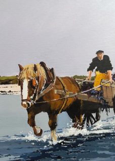 Henri BELBEOCH Goemonier Acrylique sur contrecolle