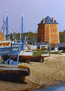 Henri BELBEOCH Le Sillon Camaret Acrylique sur contrecolle 81x50 1