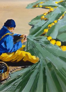 Henri BELBEOCH Le ramendeur Acrylique sur contrecolle 54x44 1