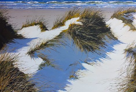 Henri BELBEOCH Les dunes Acrylique sur contrecolle