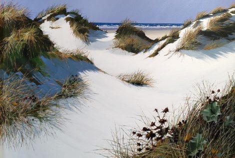 Henri BELBEOCH Les dunes de Tronoen Acrylique sur toile 100x81 1